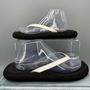 Dream Pairs Women's Arch Support Flip Flop Black/White Size 9